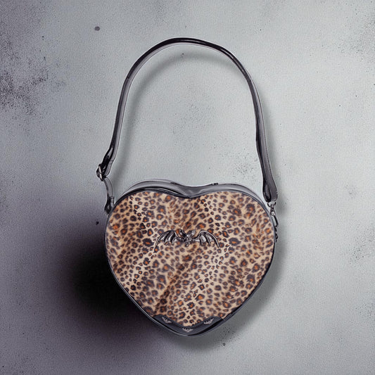 Leopard Heart Shoulder Bag