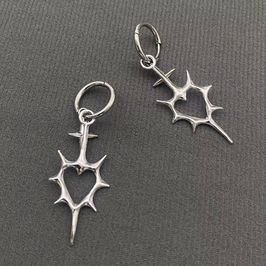 Thorns Heart Huggie Earrings