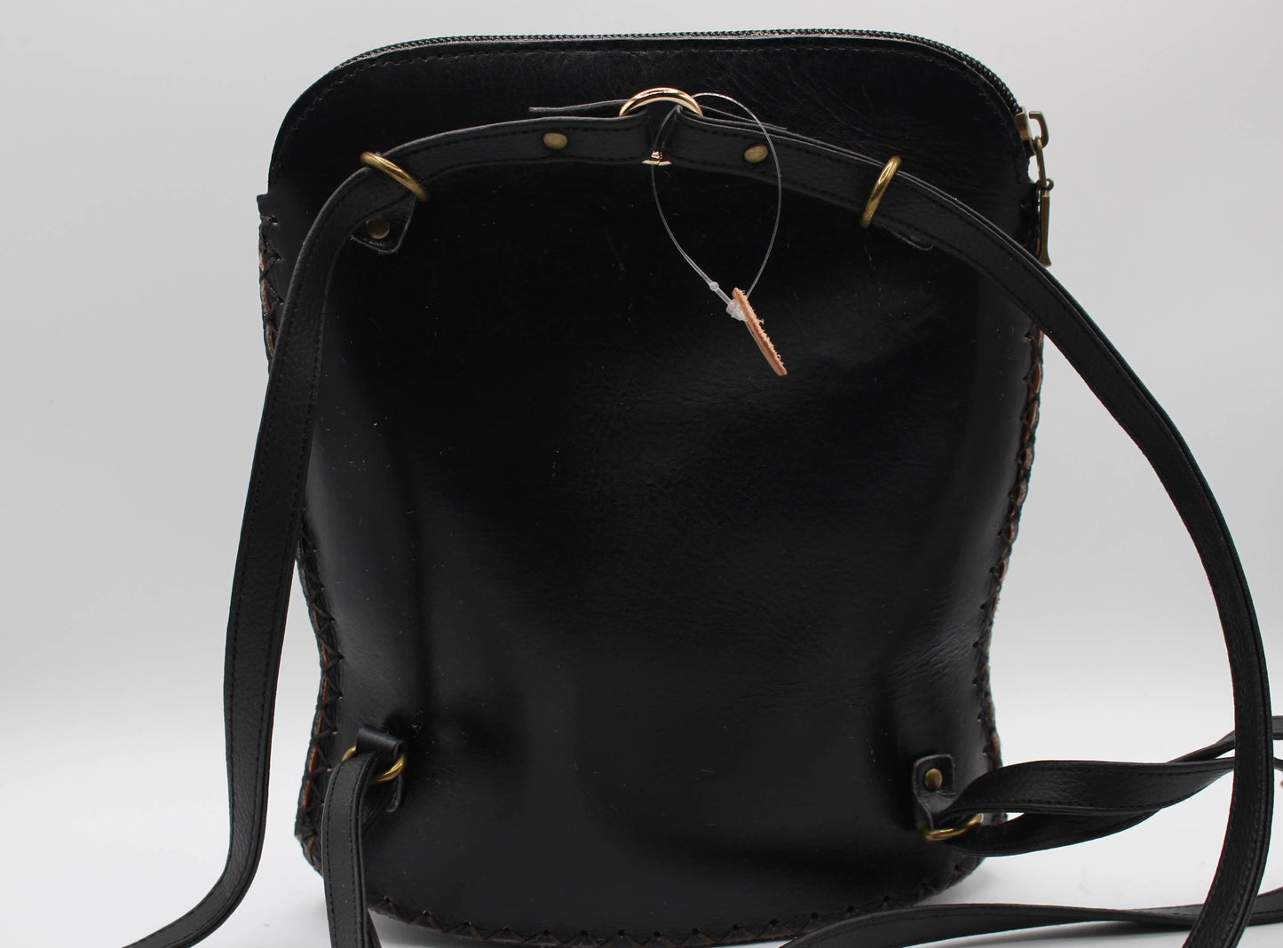 Leather spider backpack cross-body purse