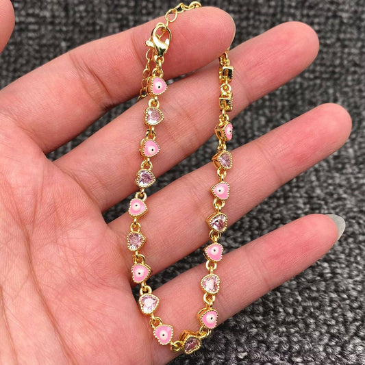 Evil Eye Heart 18K Gold Plated Bracelet