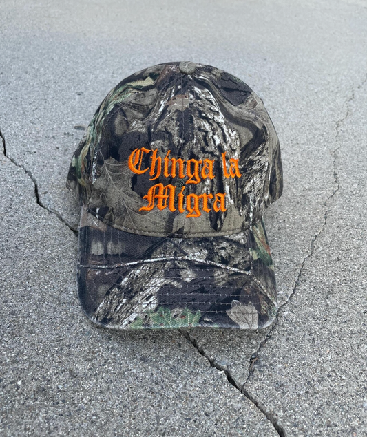 Chinga La Migra Camo Dad cap