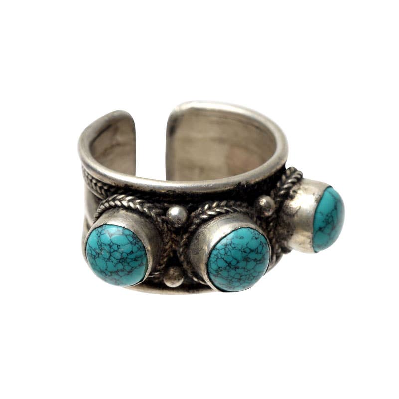 Three Stone Turquoise Ring