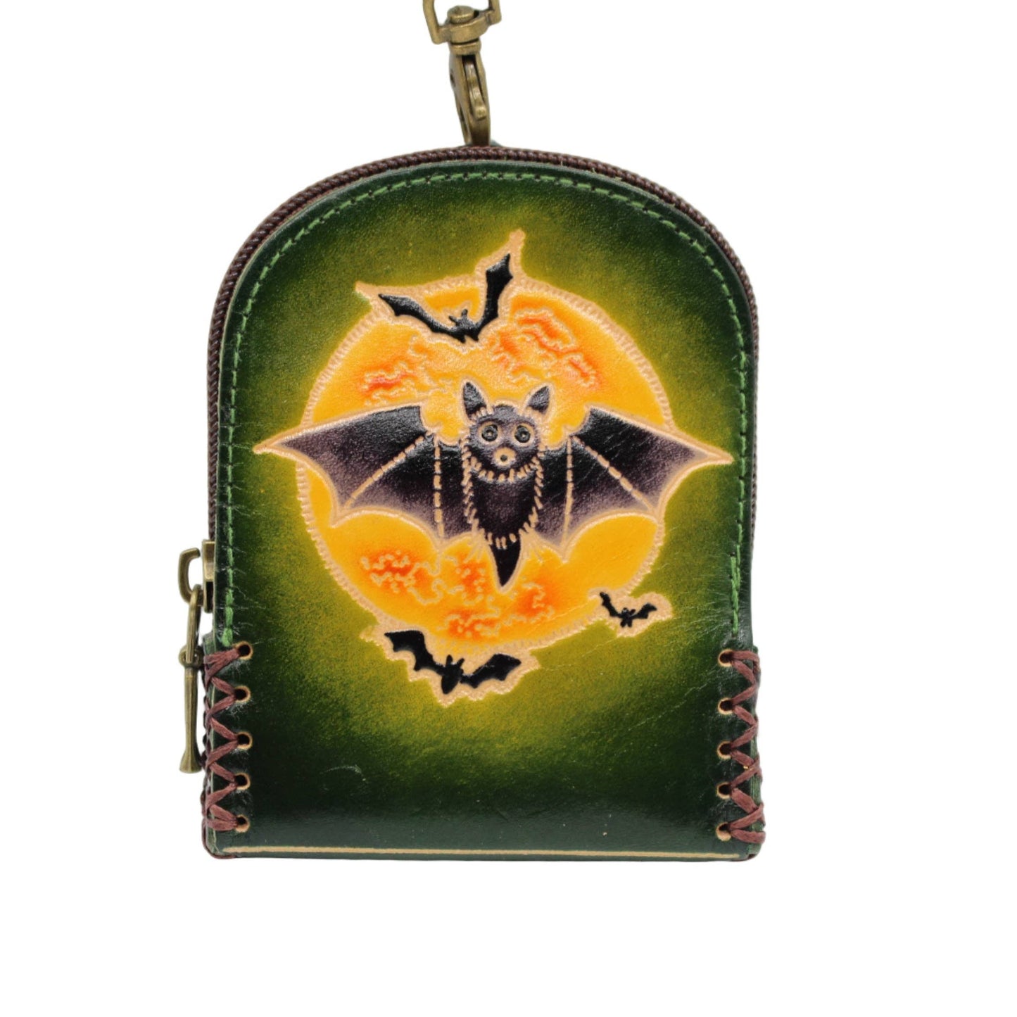 Mini Bat handmade leather coin purse