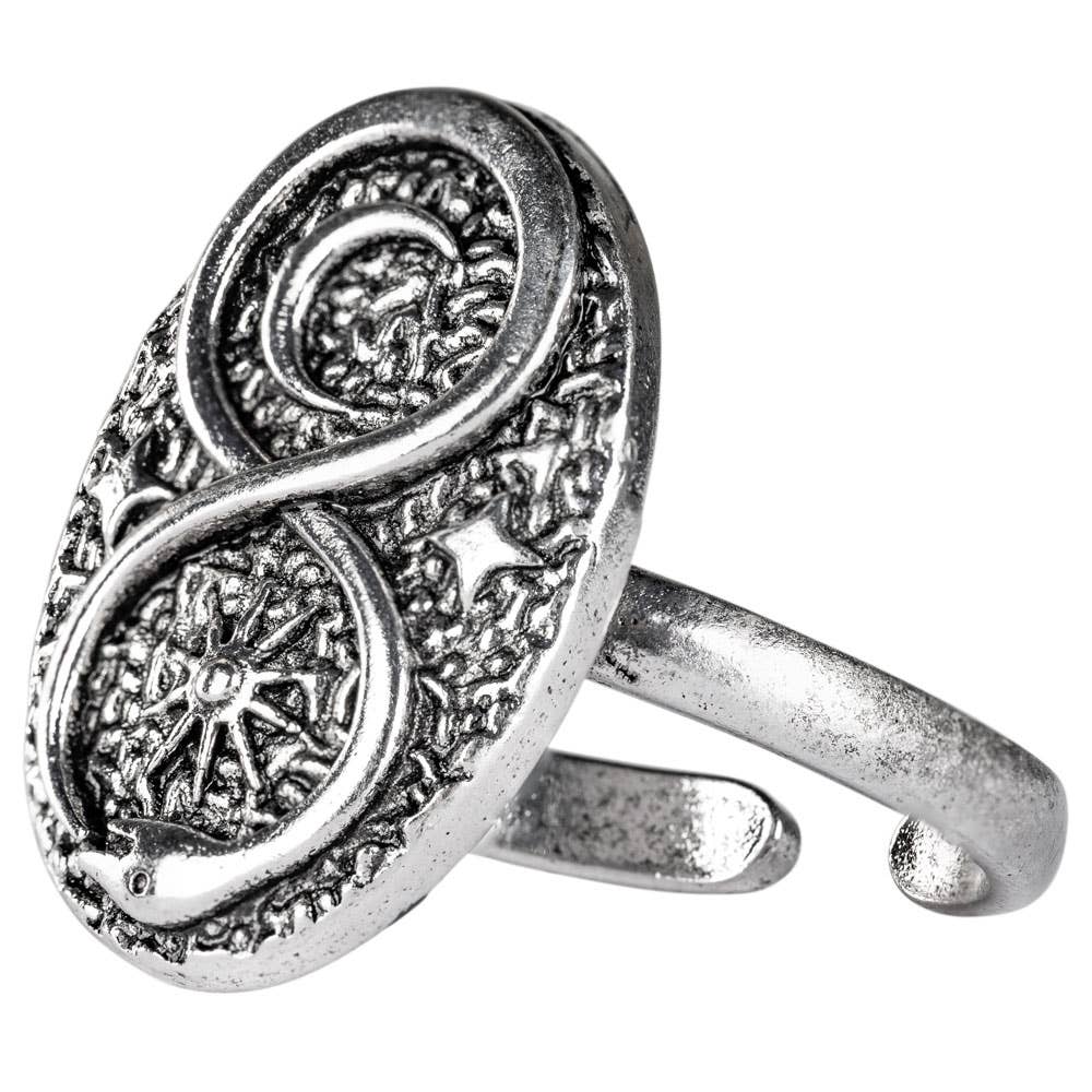 SNAKE, SUN & MOON ADJUSTABLE RING